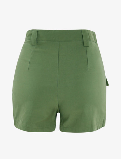 Mini short à poches stylisées - kaki - 5