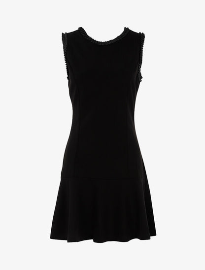 Robe à empiècements satinés - noir - 1