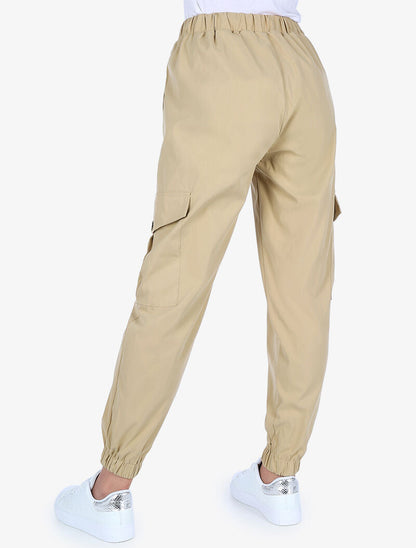 Pantalon cargo 7/8 - beige