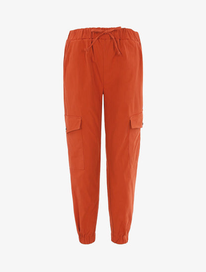 Pantalon cargo 7/8 - brique