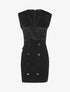 Robe bi matière à boutons décoratifs - noir - 3