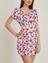 Robe moulante à imprimé floral - ecru - 1