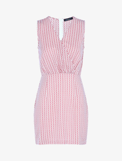 Robe à imprimé graphique et détails scintillants - rose - 1