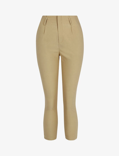 Pantalon uni 7/8 - beige