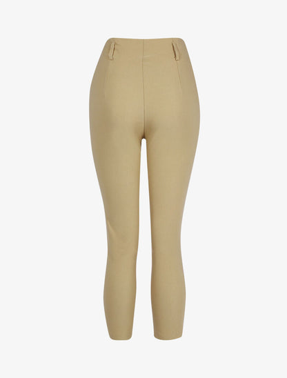 Pantalon uni 7/8 - beige