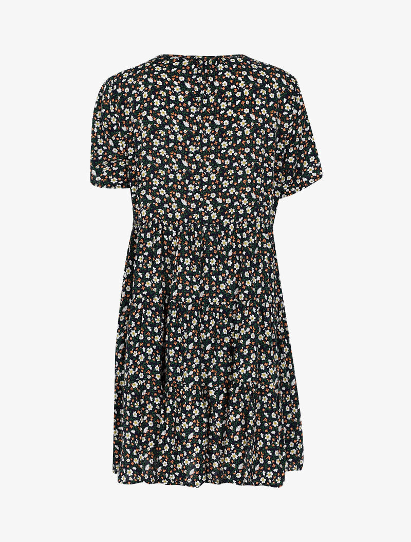 Robe trapèze à imprimé fleuri - marine - 2