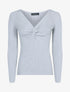 Pull à encolure torsadée - gris clair - 1