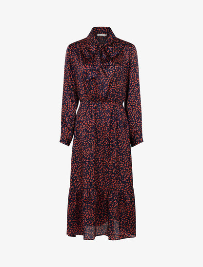 Robe longue à imprimé tâcheté - marine - 1