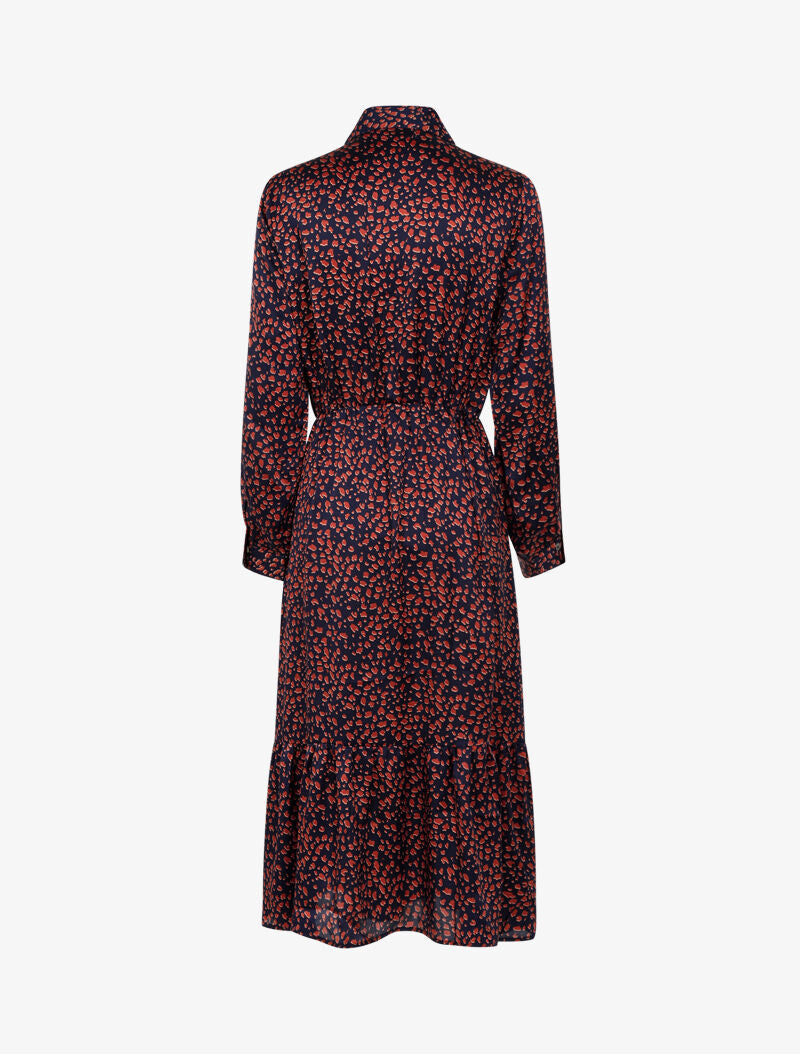 Robe longue à imprimé tâcheté - marine - 2