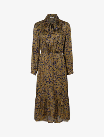 Robe longue à imprimé tâcheté - kaki - 1