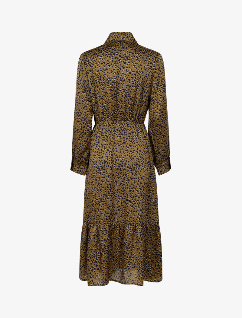 Robe longue à imprimé tâcheté - kaki - 2