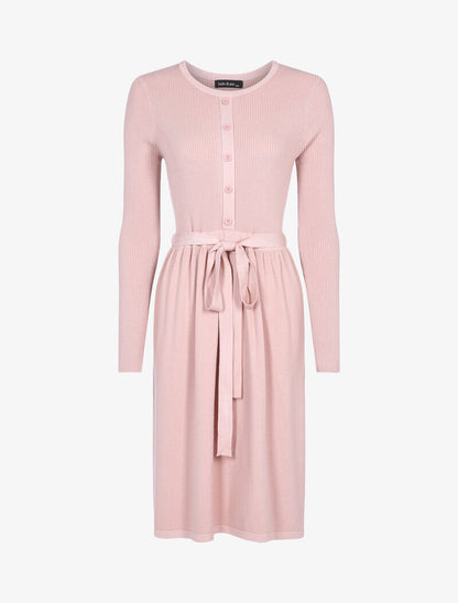 Robe-pull à buste boutonné - rose - 1