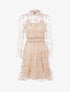 Robe en tulle ajourée à broderies - rose - 1