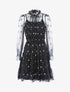 Robe en tulle ajourée à broderies - noir - 3