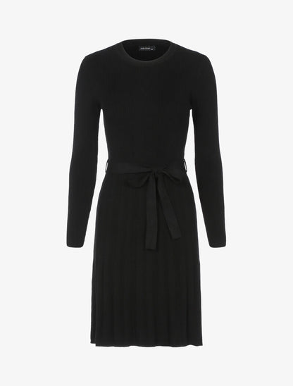 Robe pull en maille coupe patineuse - noir - 2