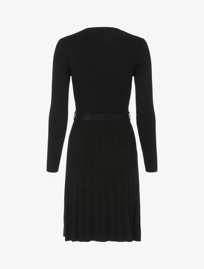 Robe pull en maille coupe patineuse - noir - 3