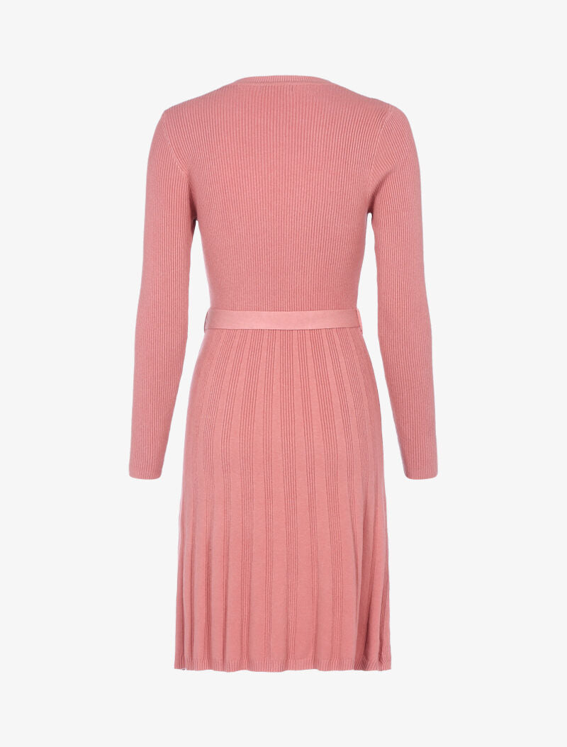 Robe pull en maille coupe patineuse - rose - 2