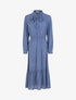 Robe fluide à imprimé moucheté graphique - bleu - 1