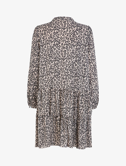 Robe trapèze à imprimé léopard graphique - beige - 2