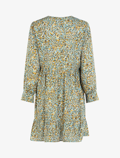 Robe à imprimé pétales graphiques - bleu ciel - 2
