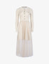 Robe à buste en maille et tulle - beige - 1