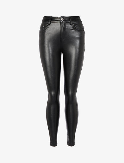 Jean en simili coupe skinny - noir - 3