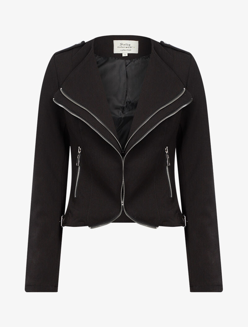 Veste courte à zips - noir - 3