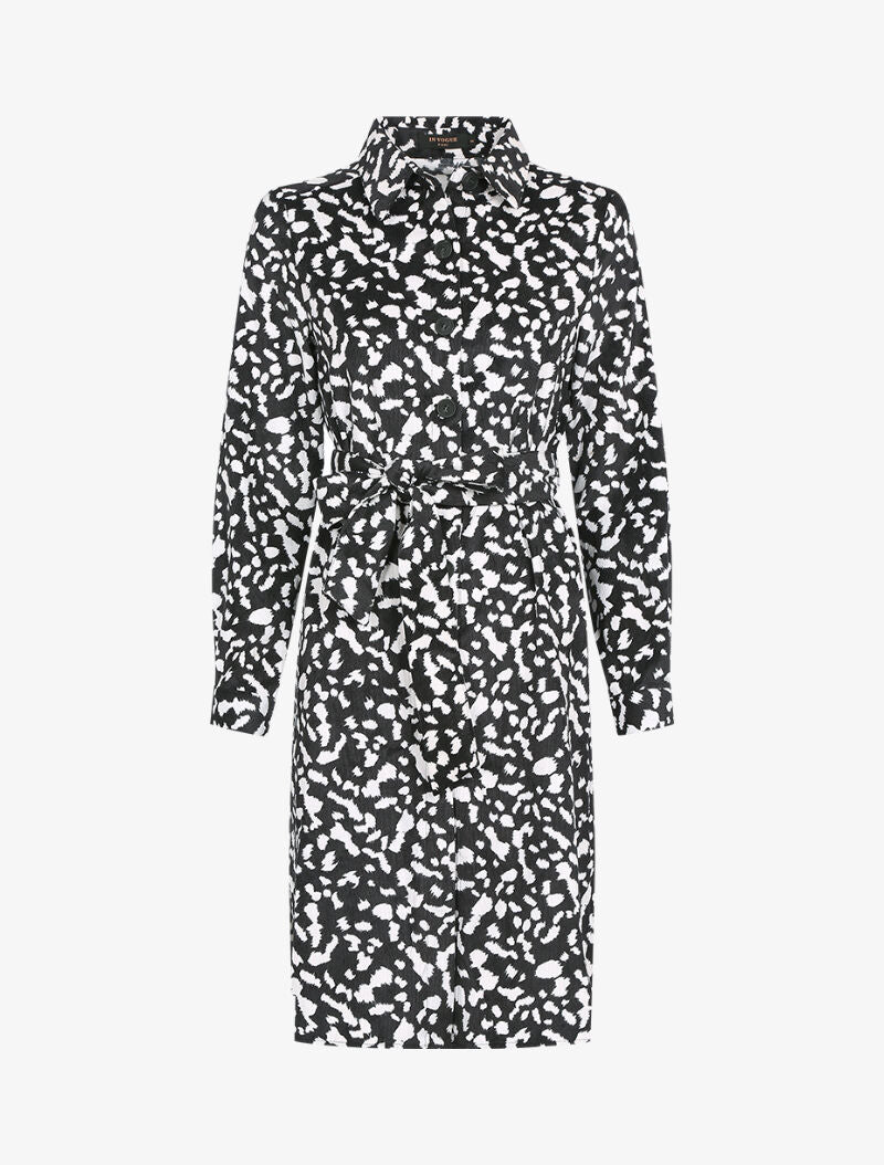 Robe côtelé effet velours imprimé - noir - 3