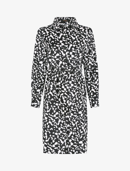 Robe côtelé effet velours imprimé - noir - 3