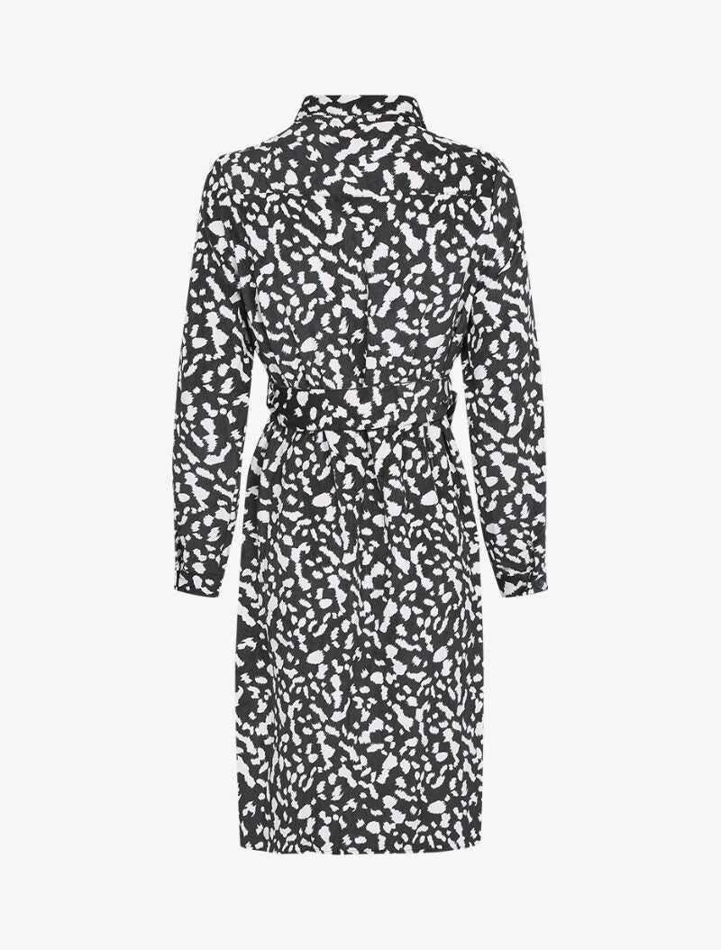 Robe côtelé effet velours imprimé - noir - 2