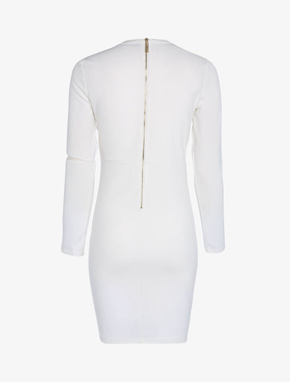 Robe à bandes graphiques ajourées - blanc - 2
