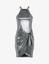 Robe irisée à décolleté métallique - argent - 3