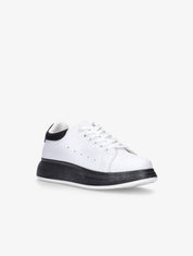 Sneakers à détails contrastants - blanc/noir - 7
