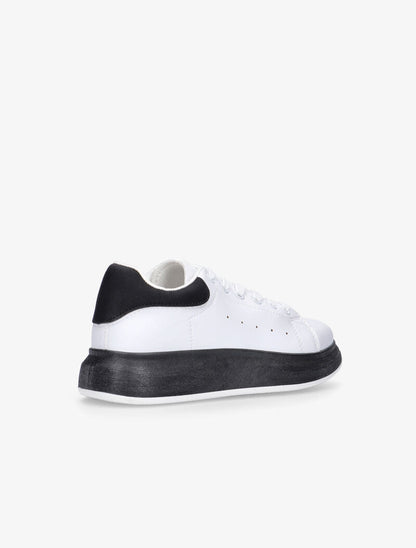 Sneakers à détails contrastants - blanc/noir - 4