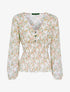 Top boule à imprimé floral - beige - 1