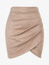 Jupe en suédine à côtés froncés - beige - 3