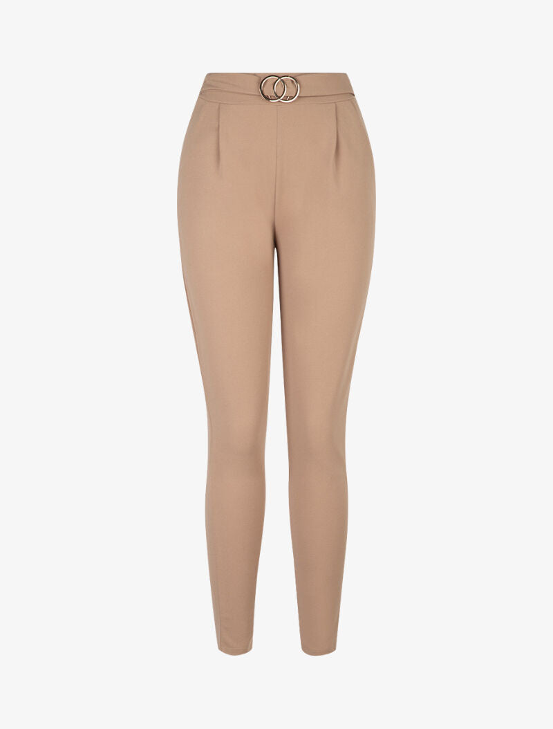 Pantalon carotte à boucle - camel - 3