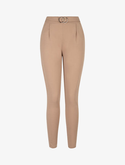 Pantalon carotte à boucle - camel - 3