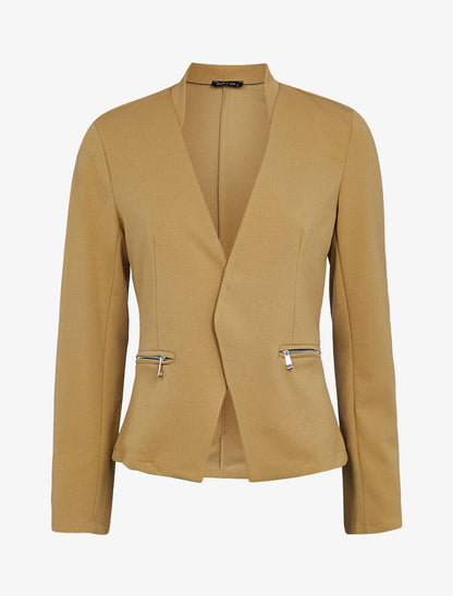 Veste à fausses poches contrastantes - camel - 3