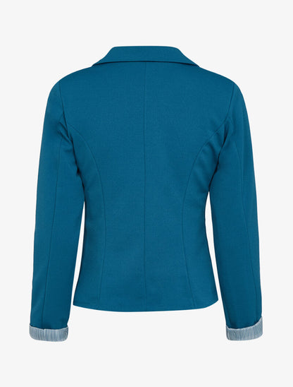 Blazer à détails rayures - bleu pétrole - 2