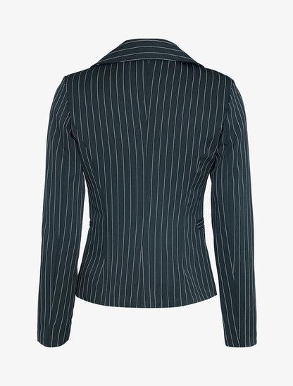 Blazer cintré à rayures - noir - 2