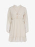Tunique style robe en voile à encolure montante - beige - 1