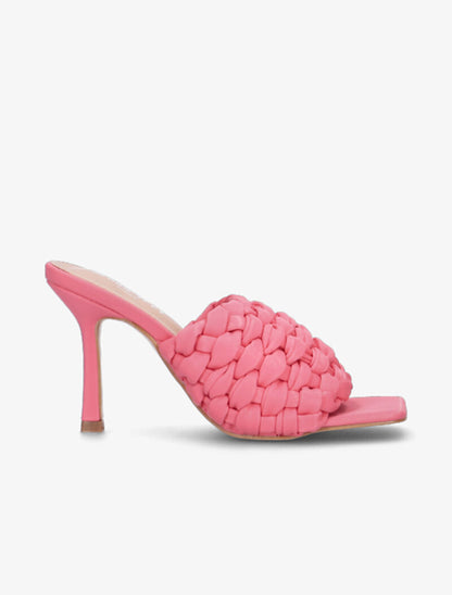Mules à ganses larges tressées - fushia - 2