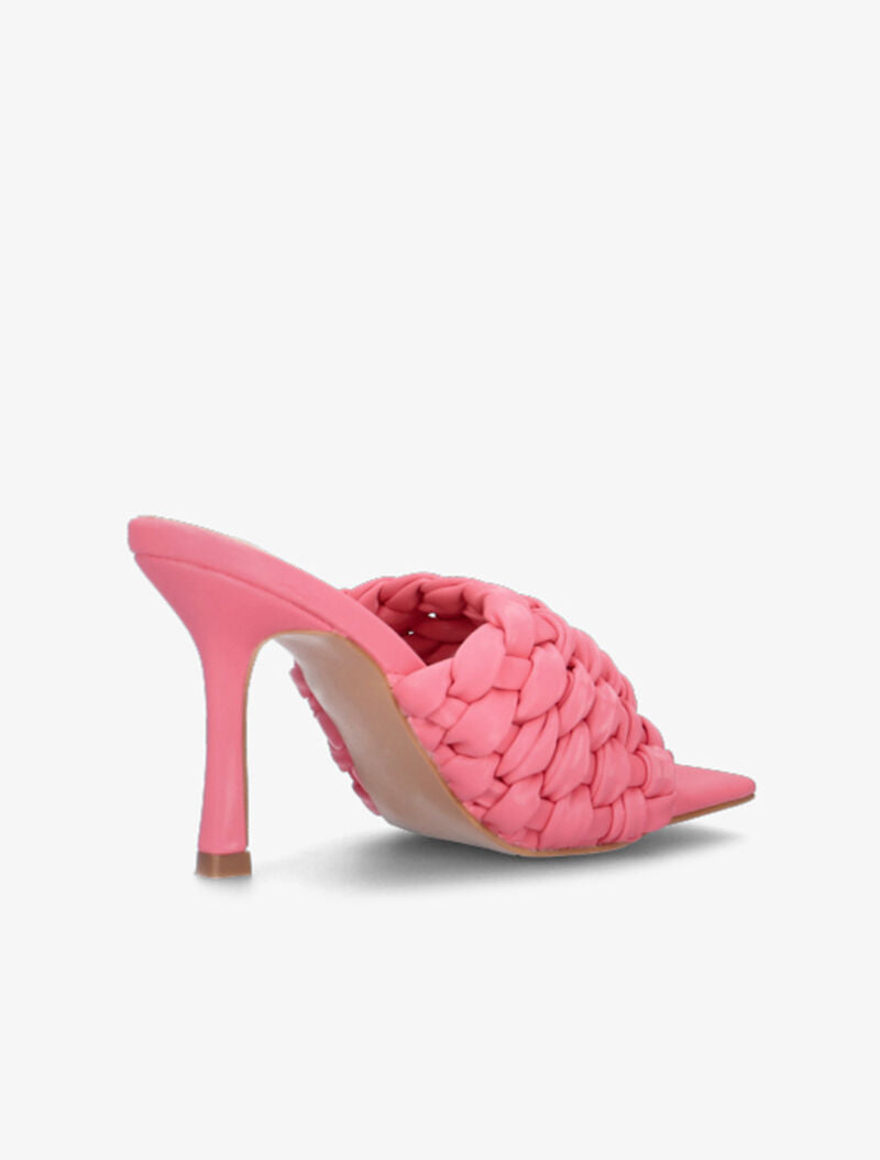 Mules à ganses larges tressées - fushia - 4