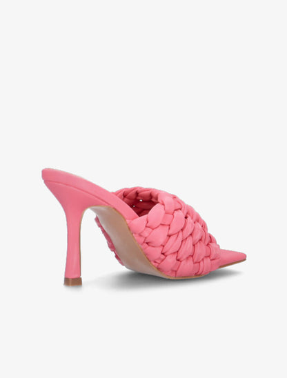 Mules à ganses larges tressées - fushia - 4