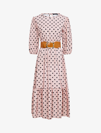 Robe à imprimé pois - rose - 1