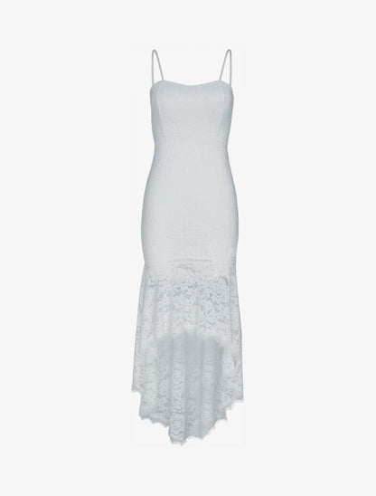 Robe sirène en dentelle - blanc - 3