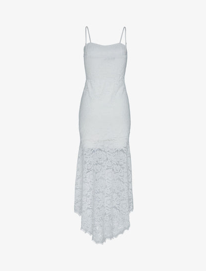 Robe sirène en dentelle - blanc - 2