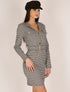 Robe fourreau à imprimé petits carreaux - noir/blanc - 4