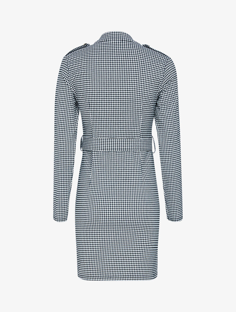 Robe fourreau à imprimé petits carreaux - noir/blanc - 3